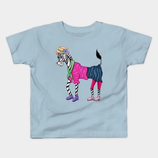 Stylish Fashionista Zebra Kids T-Shirt